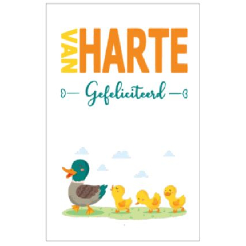 Gefeliciteerd eendjes - kaart